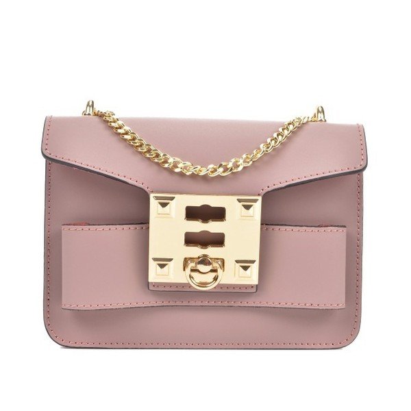 Růžová kožená kabelka Roberta M Ferra Rosa