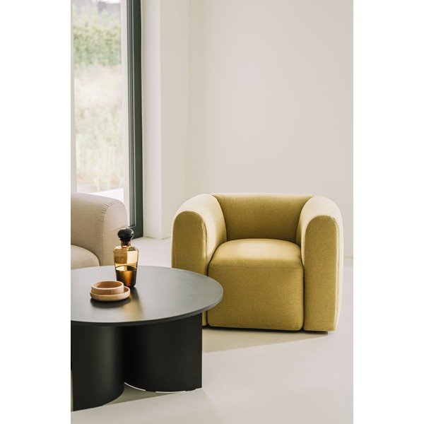 Tavolino da salotto rotondo nero con piano effetto frassino ø 95 cm Gavo – noo.ma-image-4