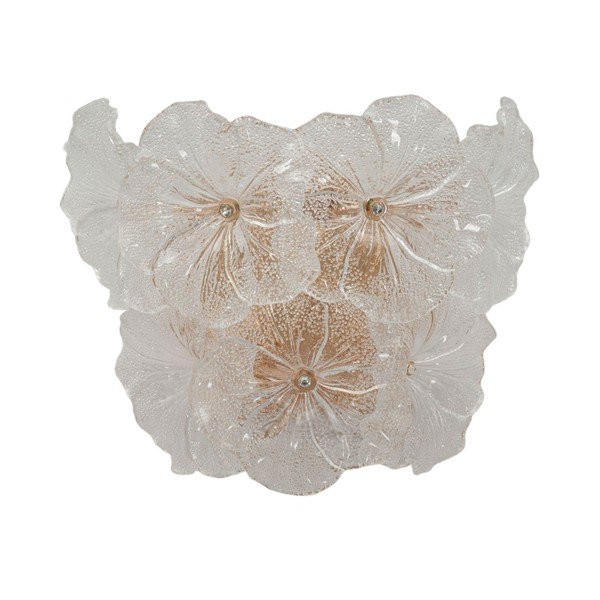 Lampada da parete dorata in vetro Ibiscus – Mauro Ferretti