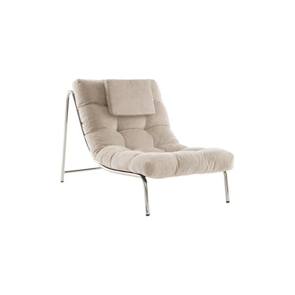 Poltrona beige con rivestimento in ciniglia Burleson – Jotex