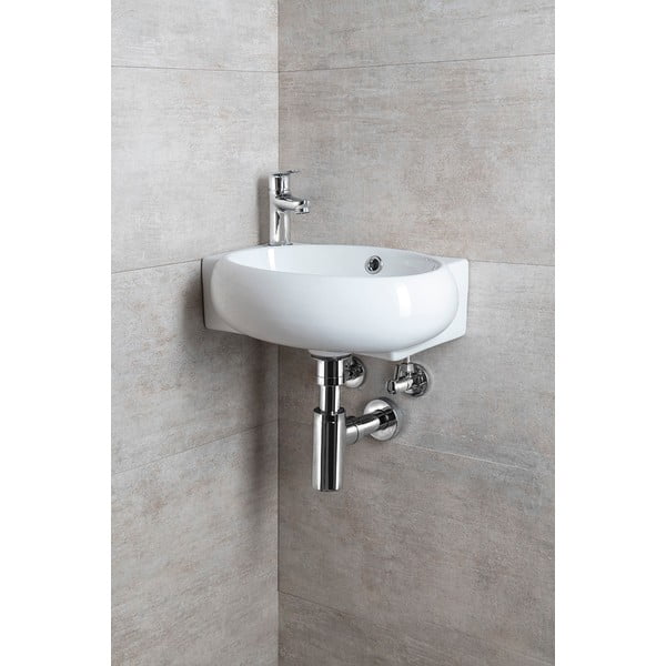 Lavabo bianco in ceramica 43x28,5 cm Ribera – Sapho-image-1