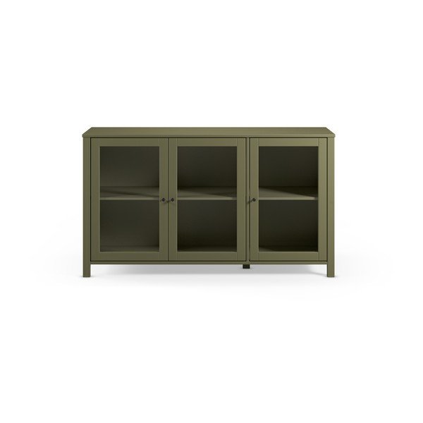 Vetrina verde in pino massiccio 142x80x40 cm Alessandra – Marckeric-image-2