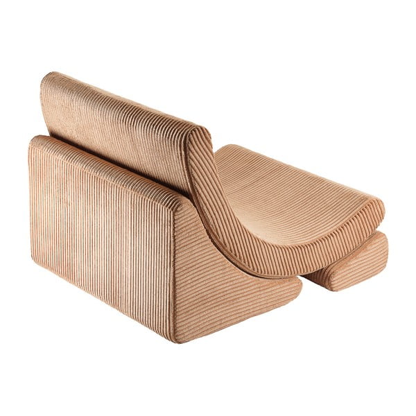 Poltrona per bambini marrone con rivestimento in velluto a coste Moon – Wigiwama-image-2