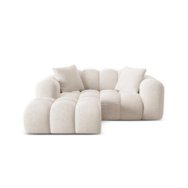 Divano angolare color crema (con penisola a sinistra/con chaise lounge) con rivestimento in ciniglia Treno – Cosmopolitan Design