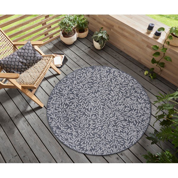 Tappeto rotondo antracite ø 120 cm Twig - Hanse Home-image-1