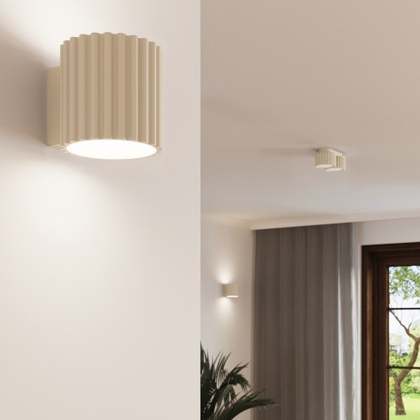 Faretto beige in metallo ø 10 cm Zora – Sollux-image-3