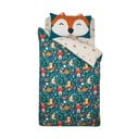 Set copripiumino e federa da bambini verde e beige per letto singolo 135x200 cm Fox and Woodland Friends – Catherine Lansfield