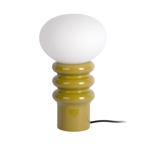 Lampada da tavolo color kaki in ceramica (altezza totale 33,5 cm) Catania Aro – Leitmotiv