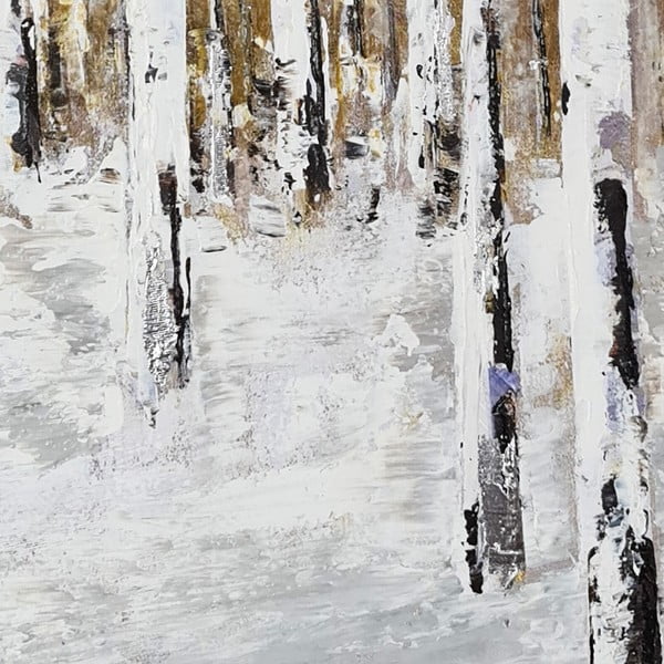 Quadro dipinto a mano 70x70 cm Birch Wood - Wallity-image-2