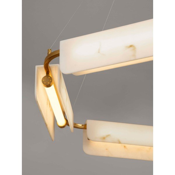 Lampadario LED color crema/color ottone con effetto marmo con intensità regolabile ø 93 cm Aider – Nova Luce-image-2
