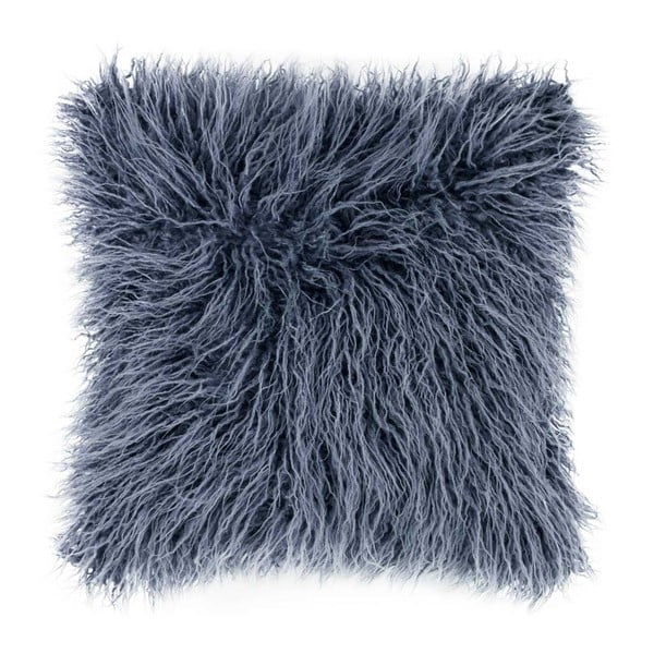 Cuscino di pelliccia blu Mohair, 45 x 45 cm - Tiseco Home Studio