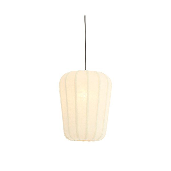 Lampadario bianco con paralume in tessuto ø 10 cm Bibury – Light & Living-image-1