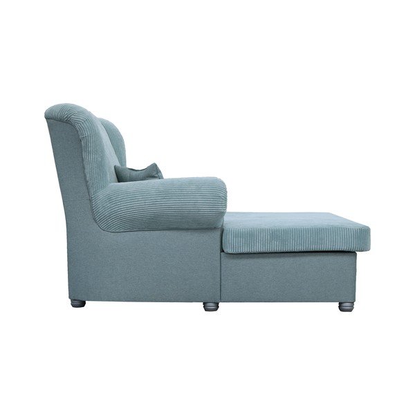 Chaise longue blu polveroso con rivestimento in velluto a coste Lord – Ropez-image-4