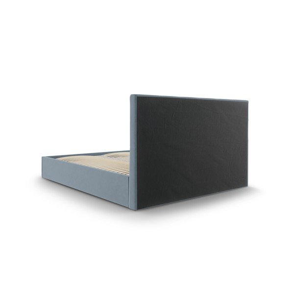Letto matrimoniale imbottito azzurro con contenitore con griglia 180x200 cm Nerin - Mazzini Beds-image-4