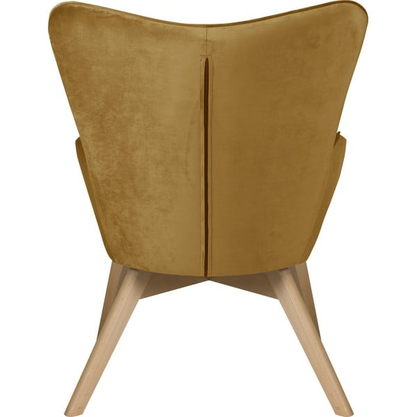 Poltrona color senape con rivestimento in velluto Niko – Ropez-image-4