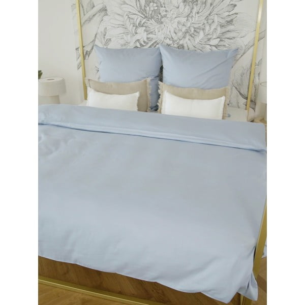 Biancheria da letto in cotone sateen blu 200x135 cm Comfort - Westwing Collection-image-1