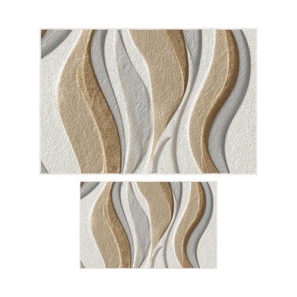 Set di tappetini per il bagno beige 2 pz 60x100 cm – Foutastic