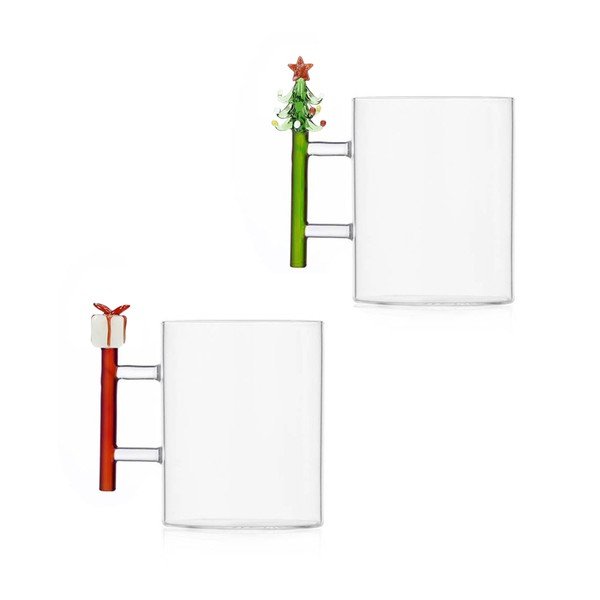 Tazze in set in vetro a tema natalizio 2 pz 450 ml Long Live Xmas – Brandani