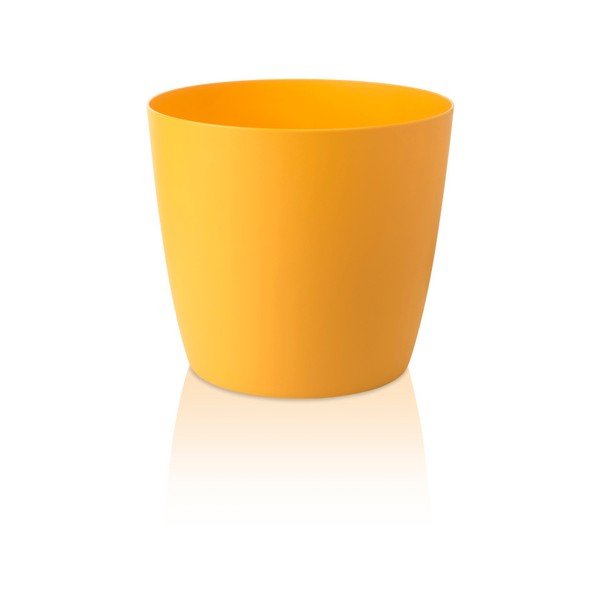 Žlutý květináč s pojízdnými kolečky Gardenico Ella Twist'n'Roll Smart System, ø 29 cm