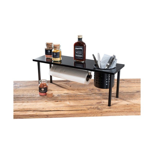 Mensola da cucina nera con portarotolo Blanco Black Outdoor Kitchen Blanco - Wenko-image-4