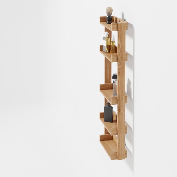 Mensola da bagno a parete in legno di quercia Yoku - Wireworks-image-3