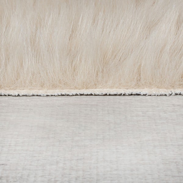 Tappeto in pelliccia sintetica crema 80x150 cm Waffle Faux Fur - Flair Rugs-image-4