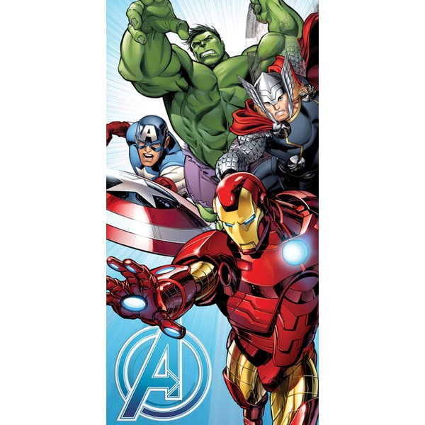 Asciugamano per bambini in cotone 70x140 cm Avengers "Light Blue" – Jerry Fabrics