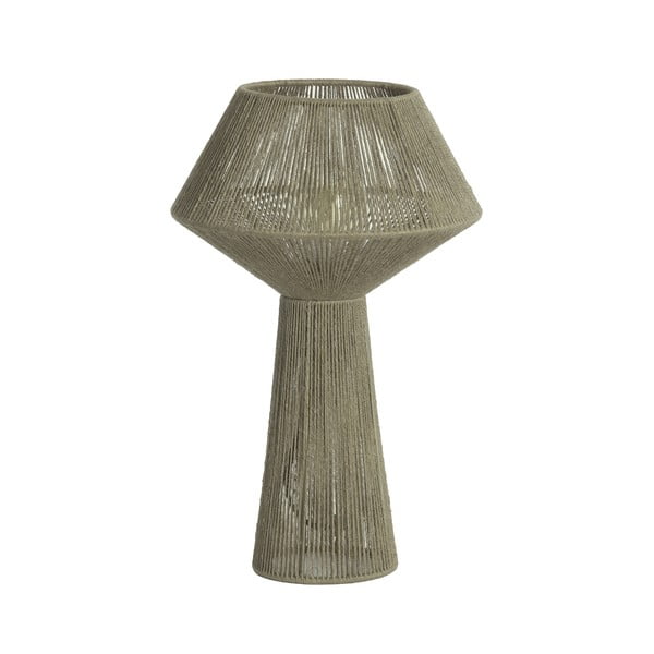 Lampada da tavolo verde chiaro con paralume in juta (altezza 47 cm) Fugia - Light & Living