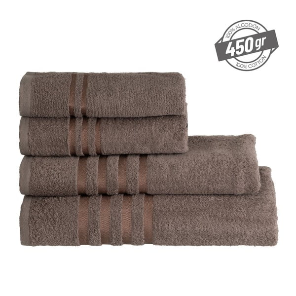 Asciugamano tipo terry marrone in cotone 30x50 cm Simple – Casa Selección-image-4