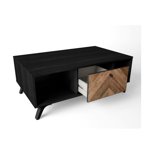 Tavolino nero 60x100 cm Chevrons - Marckeric-image-3