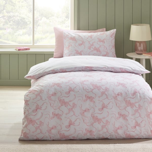 Set copripiumino e federa bianco per letto singolo 135x200 cm Bow Embroidery – Catherine Lansfield-image-2