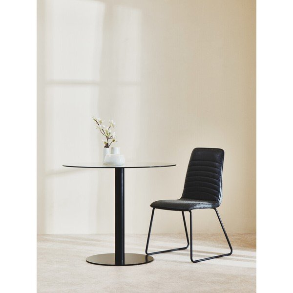 Tavolo da pranzo rotondo con piano in vetro ø 90 cm Metropolitan – Premier Housewares-image-1