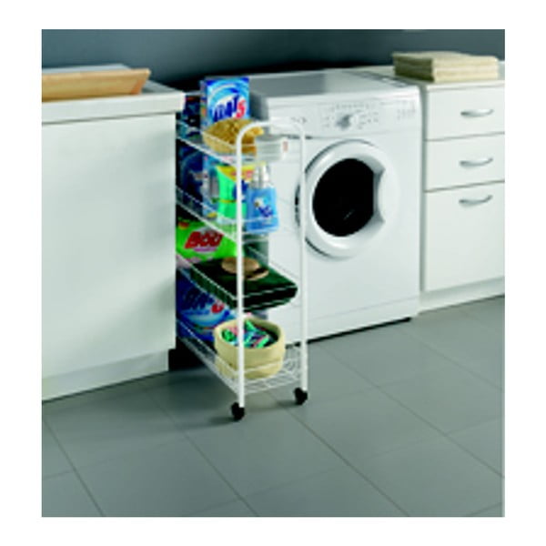 Scaffale mobile in metallo bianco 23x84 cm - Metaltex-image-3