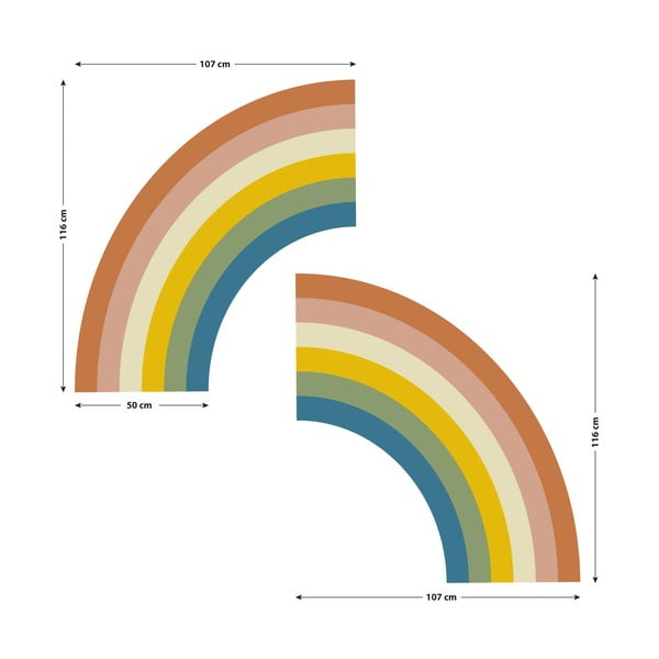 Adesivo murale per bambini 158x87 cm Pastel Rainbow - Ambiance-image-2