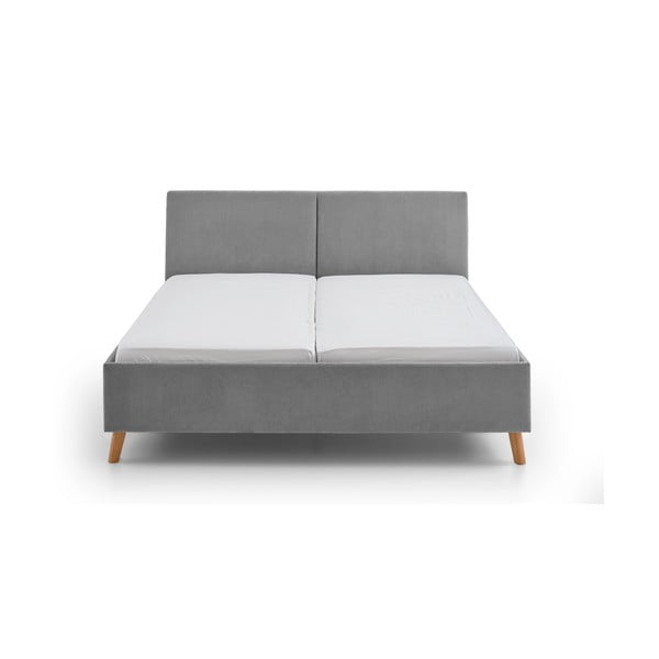 Letto matrimoniale imbottito grigio con rete inclusa 180x200 cm Piano – Meise Möbel-image-3