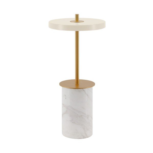 Lampada da tavolo dimmerabile a LED in marmo crema con paralume in metallo (altezza 25,5 cm) Asteria Move Mini - UMAGE