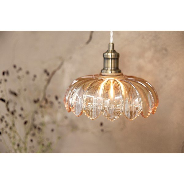 Lampadario color ottone e color ambra con paralume in vetro ø 25,5 cm Kurage – Markslöjd-image-3