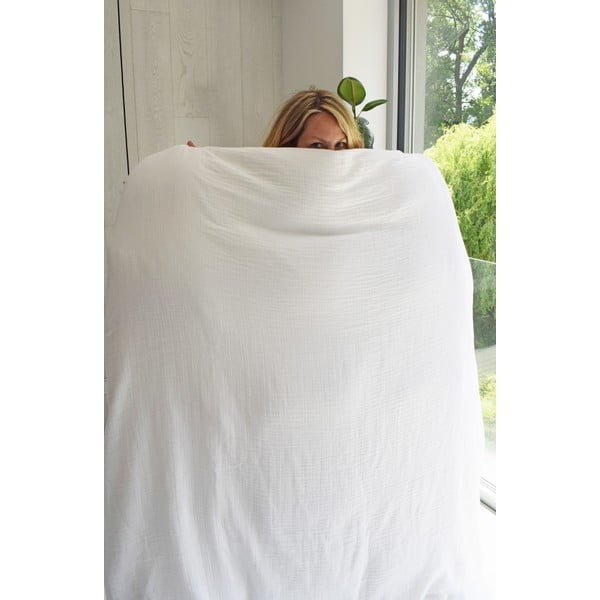 Biancheria da letto in mussola bianca per letto matrimoniale 200x200 cm Plain Muslin - Butter Kings-image-4