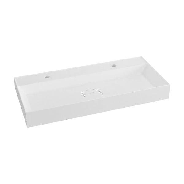 Doppio lavabo bianco in composito minerale 96x44 cm Godiva – Sapho