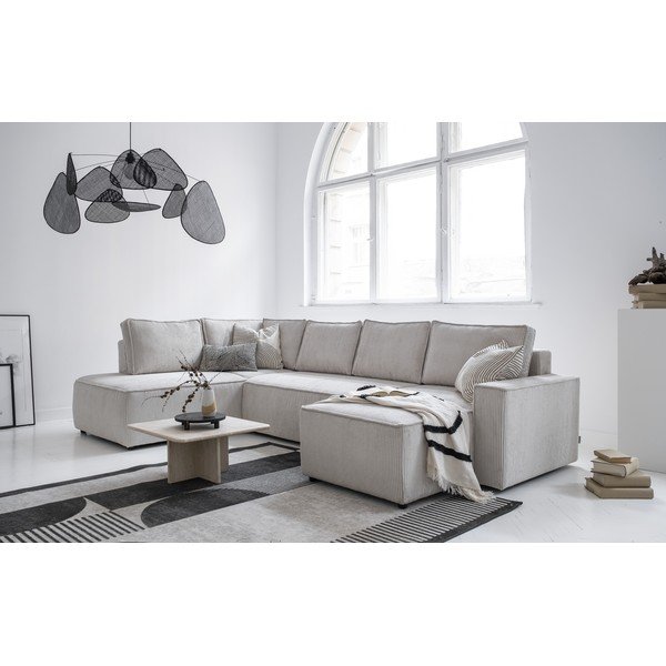 Divano letto angolare in velluto a coste bianco Brave Dave - Miuform-image-2