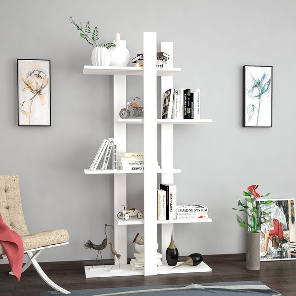 Libreria bianca 75x150 cm Dembi - Gauge Concept-image-1