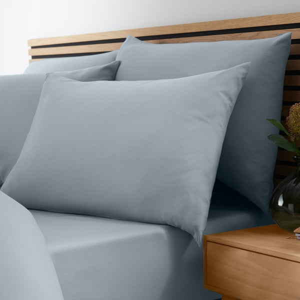 Lenzuolo con angoli blu/grigio in microfibra 135x190 cm So Soft Easy Iron – Catherine Lansfield-image-1