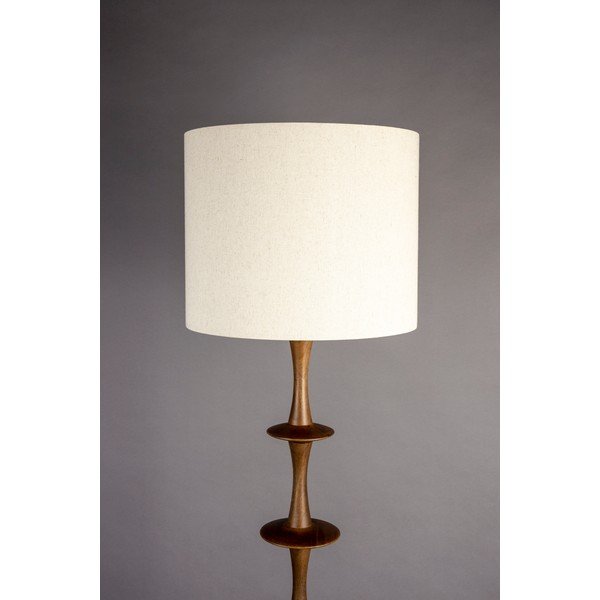 Lampada da terra color crema/colore naturale scuro con paralume in tessuto (altezza totale 179 cm) Cath – Dutchbone-image-2