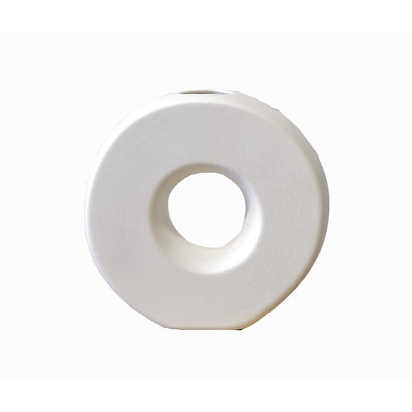 Vaso in ceramica bianca Donut - Rulina