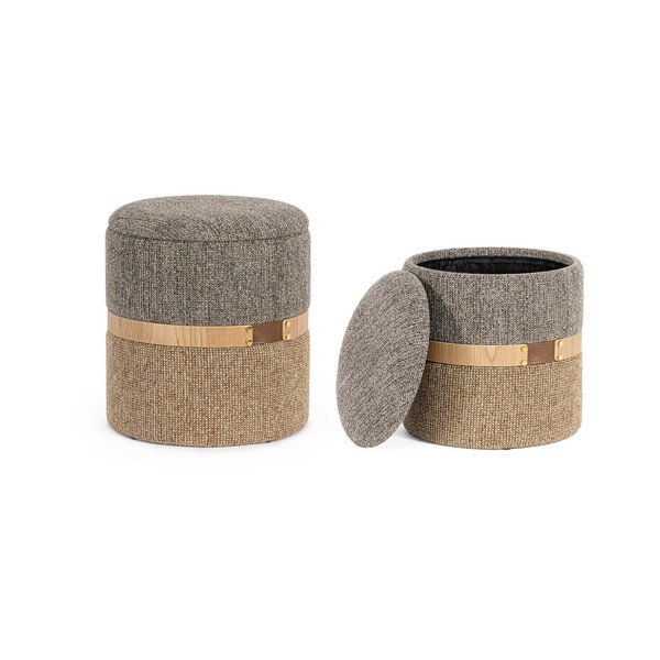Poggiapiedi grigio/marrone Talya – Bizzotto-image-1