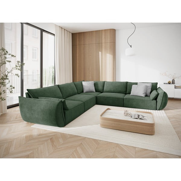 Divano angolare verde scuro (variabile) Vanda - Mazzini Sofas-image-1