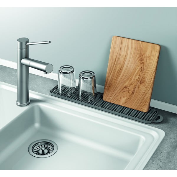 Tappetino scolapiatti grigio in plastica 42x8 cm Gravity – Metaltex-image-1