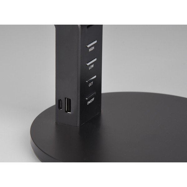 Lampada da tavolo LED nera opaca con intensità regolabile (altezza totale 40 cm) Ava – Trio-image-3