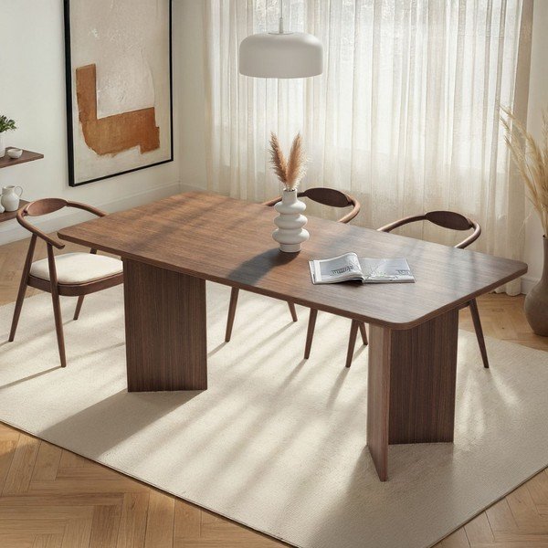 Tavolo da pranzo con effetto noce 90x180 cm Linza – Kalune Design-image-1