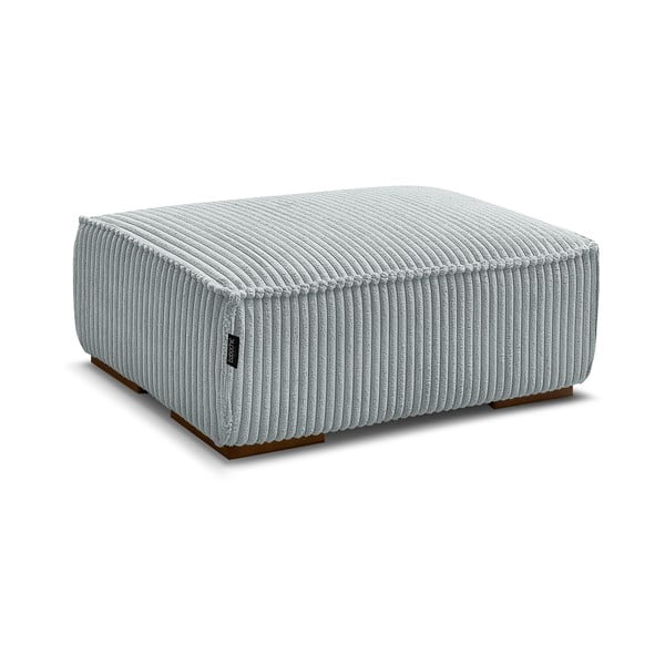 Poggiapiedi grigio chiaro con rivestimento in velluto a coste Chelsea – Bobochic Paris-image-3